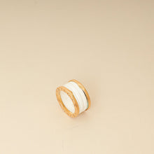 Bvlgari 18K Rose Gold B.zero1 Four Band White Ceramic Ring 55
