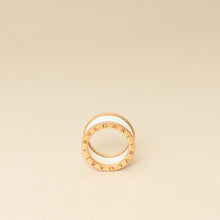 Bvlgari 18K Rose Gold B.zero1 Four Band White Ceramic Ring 55