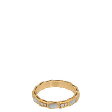 Bvlgari 18K Yellow Gold Diamond Mother of Pearl Serpenti Viper Ring 60