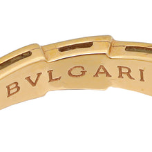 Bvlgari 18K Yellow Gold Diamond Mother of Pearl Serpenti Viper Ring 60