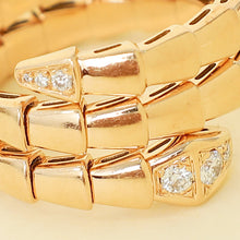 Bvlgari 18K Rose Gold Serpenti Viper Diamond Ring 53