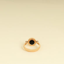 Bvlgari 18K Rose Gold Bvlgari Flip MOP Onyx Ring 54