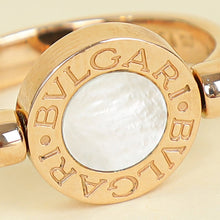 Bvlgari 18K Rose Gold Bvlgari Flip MOP Onyx Ring 54