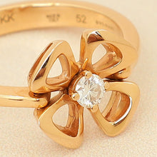Bvlgari 18K Rose Gold Diamond Fiorever Ring 52