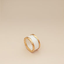 Bvlgari 18K Rose Gold White Ceramic B.Zero 4 Band Ring 55