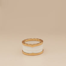Bvlgari 18K Rose Gold White Ceramic B.Zero 4 Band Ring 55