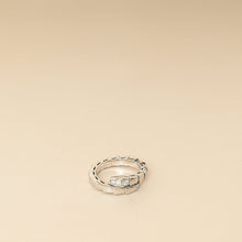 Bvlgari 18K White Gold Serpenti Viper Diamond Ring 54-56