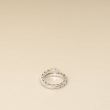 Bvlgari 18K White Gold Serpenti Viper Diamond Ring 54-56