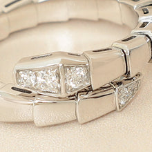 Bvlgari 18K White Gold Serpenti Viper Diamond Ring 54-56