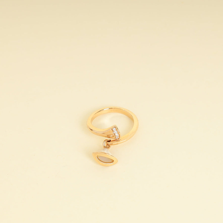 Bvlgari 18K Pink Gold Diamond MOP Diva's Dream Ring 51
