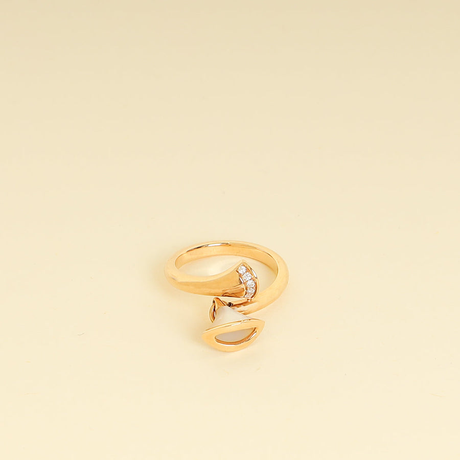 Bvlgari 18K Pink Gold Diamond MOP Diva's Dream Ring 49