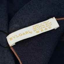 Bvlgari Navy Blue Printed Silk Scarf