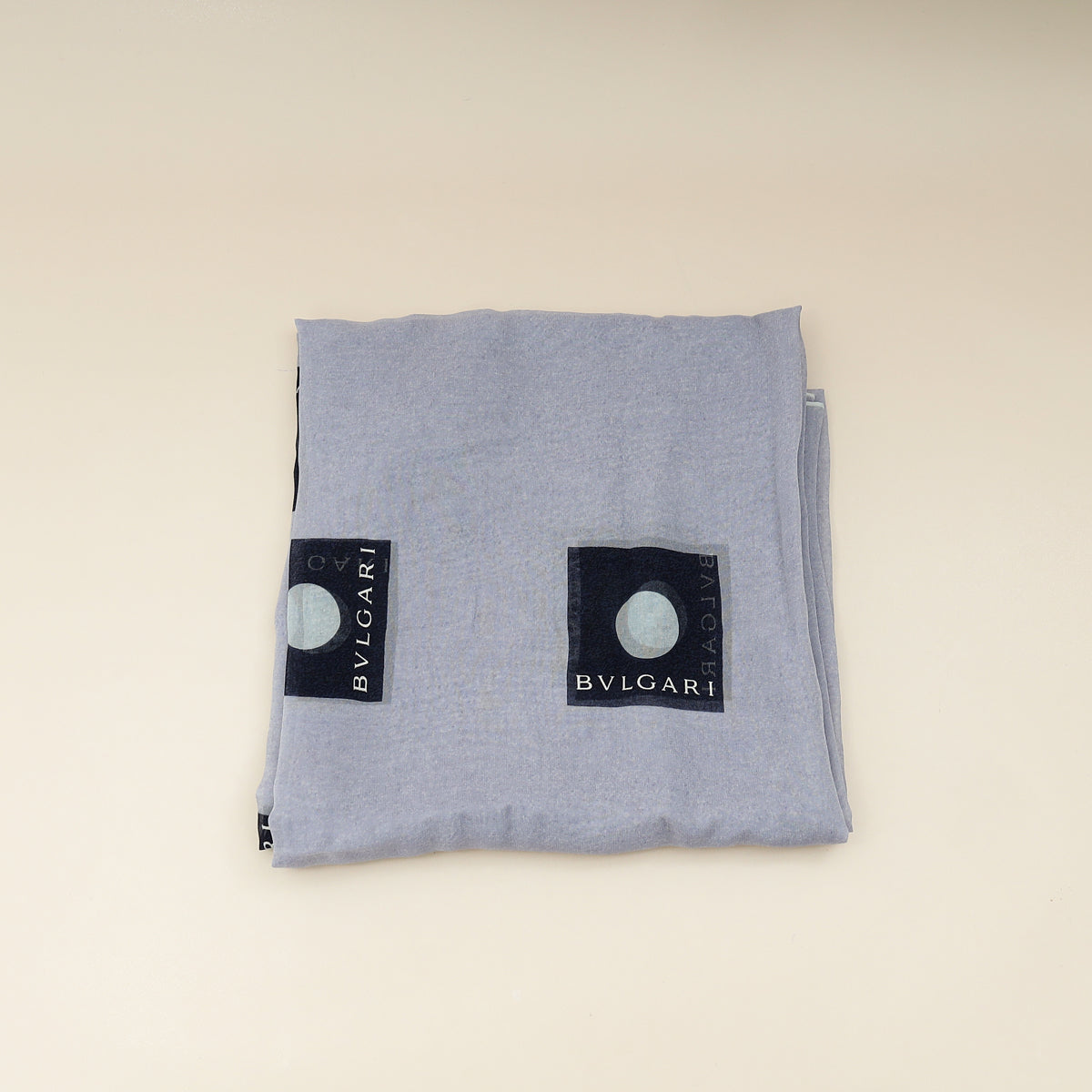 Bvlgari Blue Printed Silk Scarf