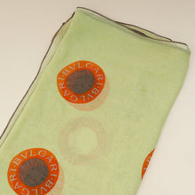 Bvlgari Yellow Green Printed Silk Scarf