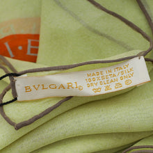 Bvlgari Yellow Green Printed Silk Scarf