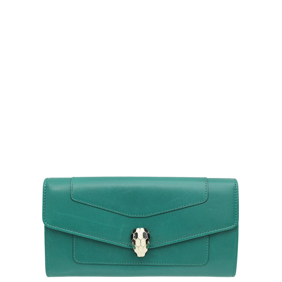 Bvlgari Green Serpenti Forever Continental Wallet