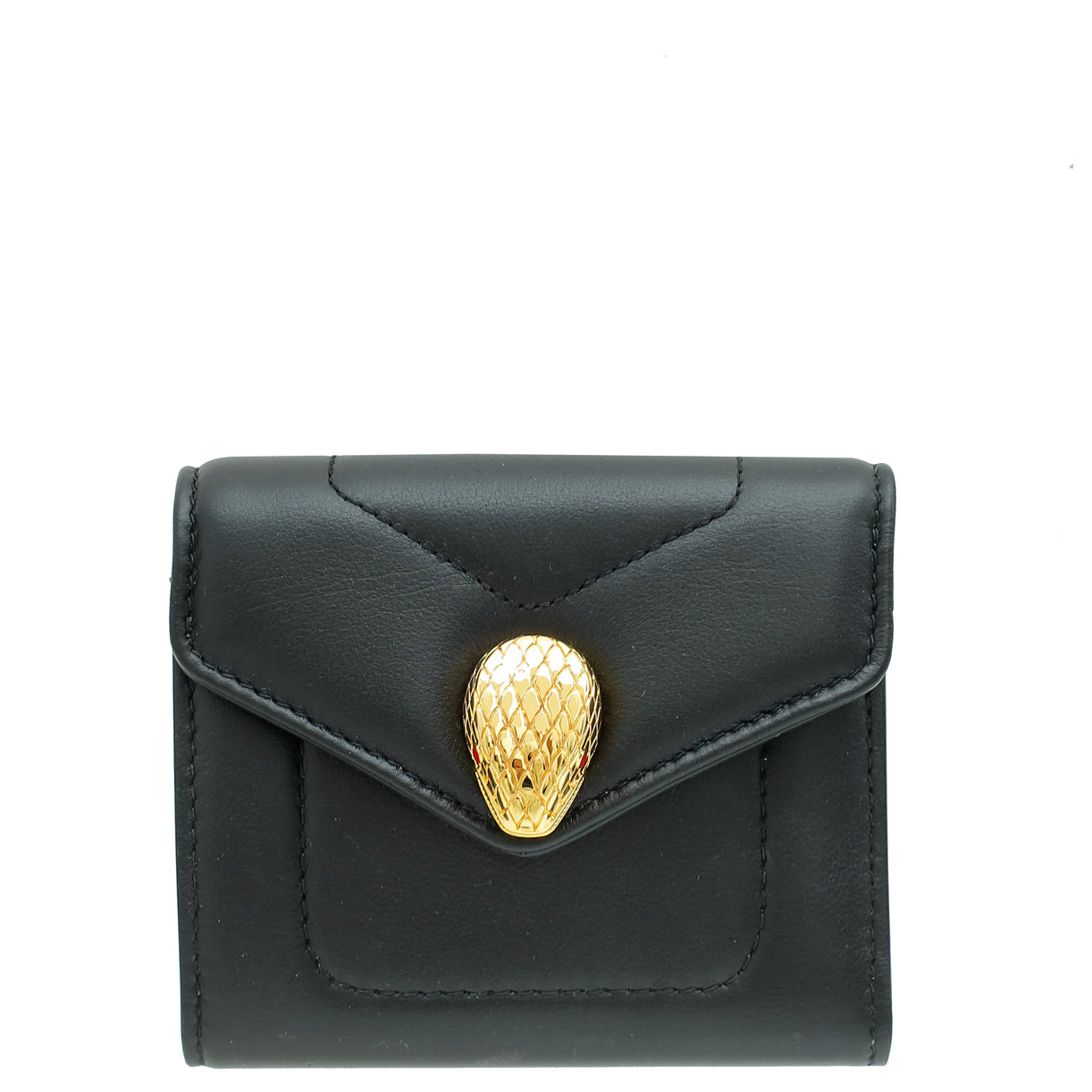 Bvlgari Black Serpenti Reverse Compact Wallet