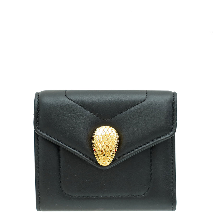 Bvlgari Black Serpenti Reverse Compact Wallet