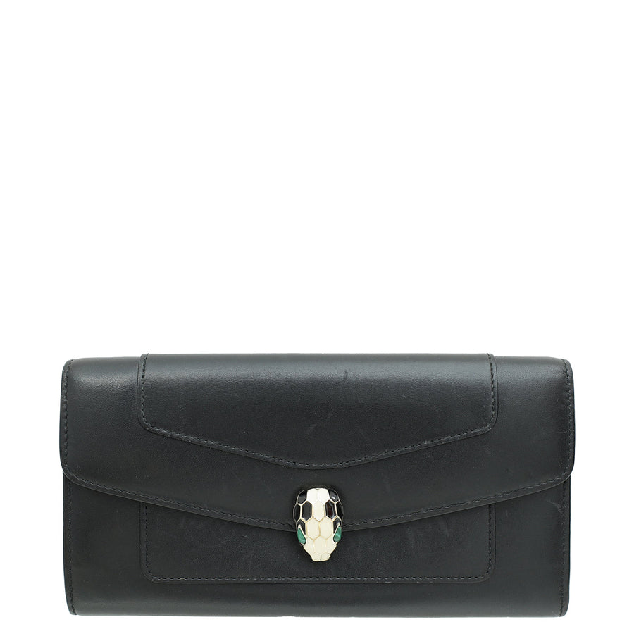 Bvlgari Black Serpenti Forever Continental Wallet