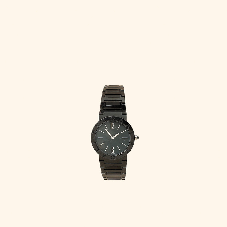 Bvlgari Black Stainless Steel Bvlgari Quartz 33mm Watch