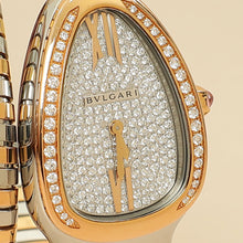 Bvlgari 18K Rose Gold ST,ST Serpenti Tubogas Pave Diamond Dial 35mm Quartz Watch