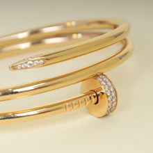 Cartier 18K Pink Gold Diamond Double Juste un Clou Bracelet 17