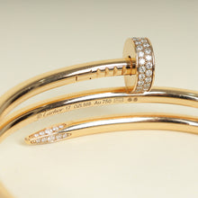 Cartier 18K Pink Gold Diamond Double Juste un Clou Bracelet 17