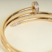 Cartier 18K Pink Gold Diamond Double Juste un Clou Bracelet 17