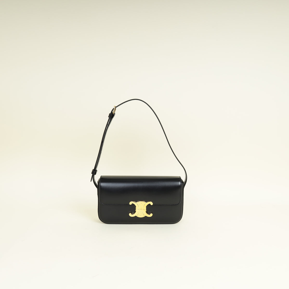 Celine Black Claude Triomphe Shoulder Bag