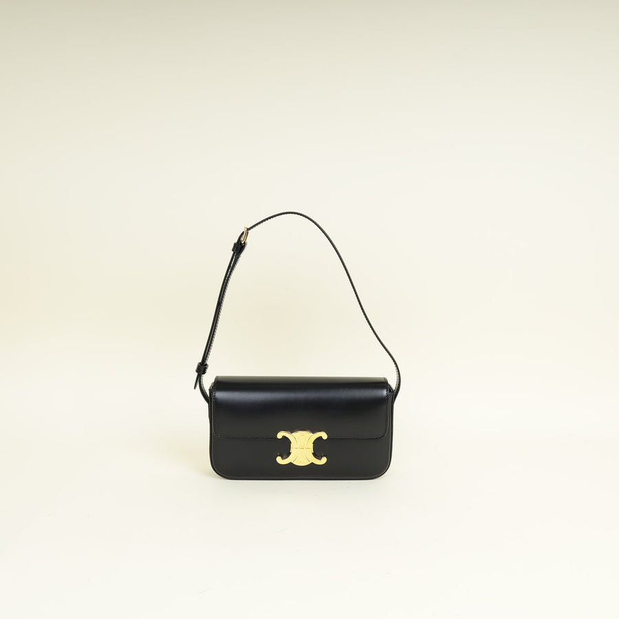 Celine Black Claude Triomphe Shoulder Bag