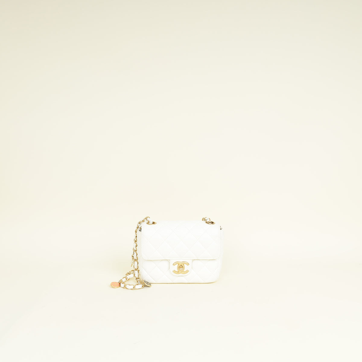 Chanel White Casino Chips Mini Square Flap Shoulder Bag