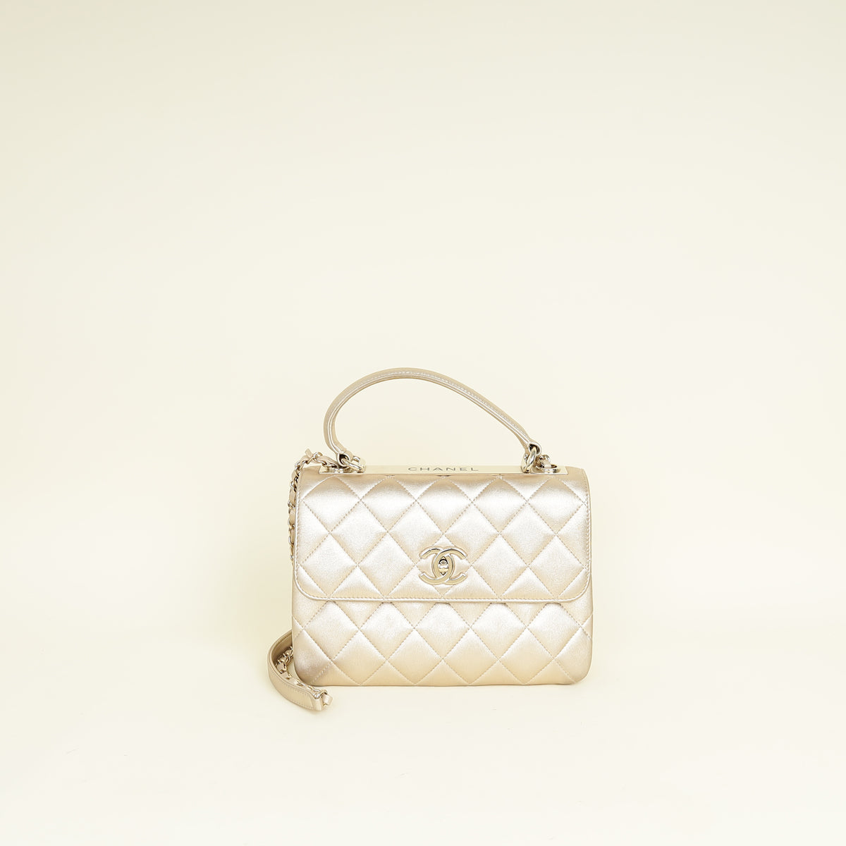 Chanel Metallic Gold Trendy Flap Shoulder Bag