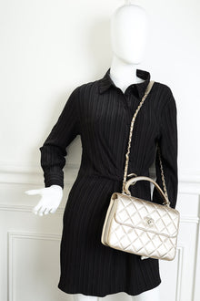Chanel Metallic Gold Trendy Flap Shoulder Bag
