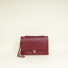 Chanel Burgundy Classic Double Flap Maxi Bag