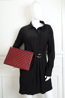 Chanel Burgundy CC Quilted Zip Pouch