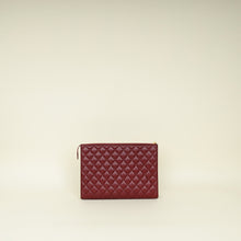 Chanel Burgundy CC Quilted Zip Pouch