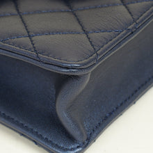 Chanel Metallic Blue Chic Pearls Flap Bag