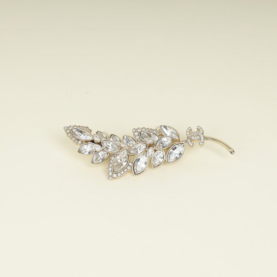 Chanel Gold CC Crystal Leaf 1 Pcs Ear Cuff