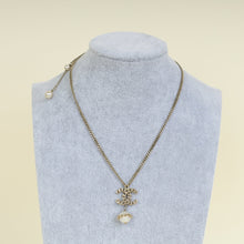 Chanel White CC w/Pearl Pendant Necklace