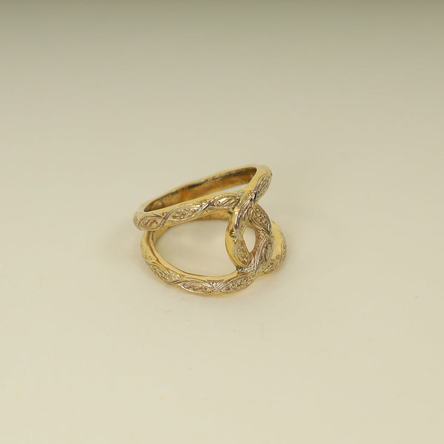 Chanel Gold Tone CC Coco Mark Ring 52