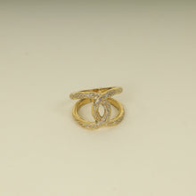 Chanel Gold Tone CC Coco Mark Ring 52