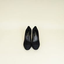 Chanel Black CC Cap Toe Crystal Pearl Heel Pump 37