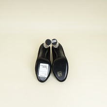 Chanel Black CC Cap Toe Crystal Pearl Heel Pump 37