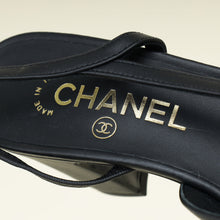 Chanel Black CC Metal Cap Toe Slingback 37.5