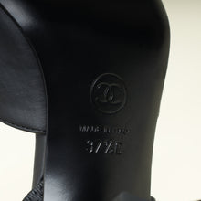 Chanel Black CC Metal Cap Toe Slingback 37.5