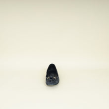 Chanel Black CC Camellia Flower Flat Ballerina 37.5