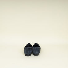 Chanel Black CC Camellia Flower Flat Ballerina 37.5