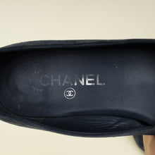 Chanel Black CC Camellia Flower Flat Ballerina 37.5