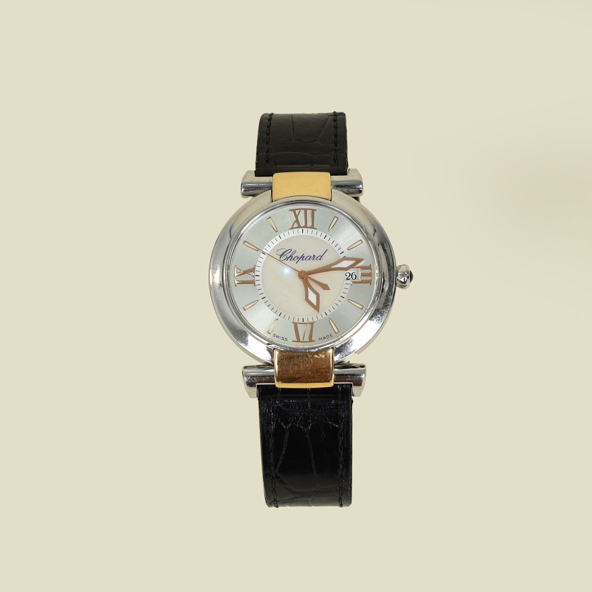Chopard Stainless Steel Rose Gold MOP Imperiale Ladies Quartz 36mm Watch