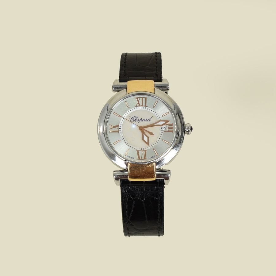 Chopard Stainless Steel Rose Gold MOP Imperiale Ladies Quartz 36mm Watch